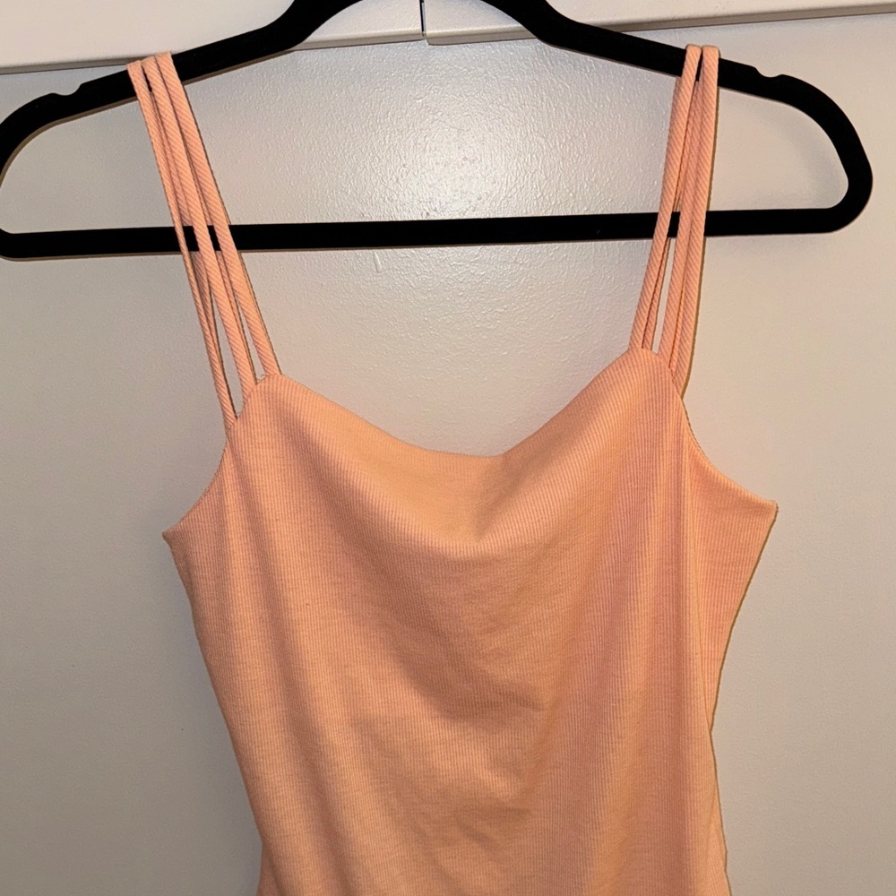 Strappy pink coral ribbed Bodysuit - Picture 5 of 7